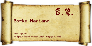 Borka Mariann névjegykártya